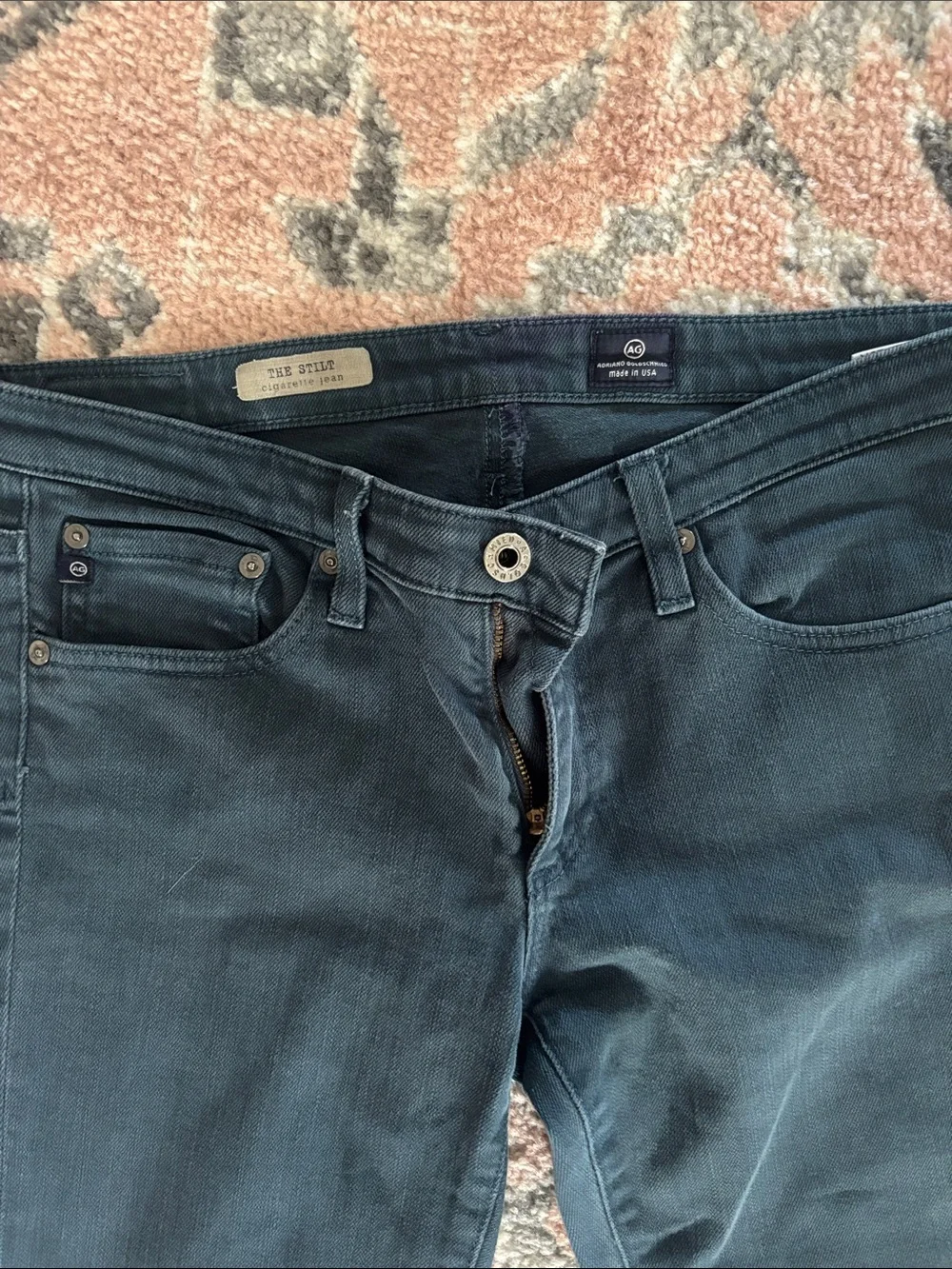 AG Adriano Goldschmied Slim Jeans in Teal Blue